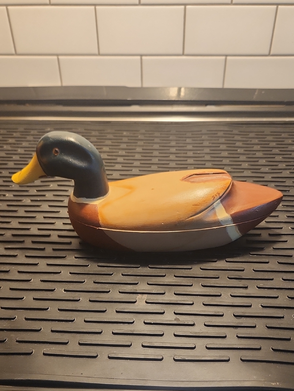 Hand Carved/Hand Painted Duck With Storage